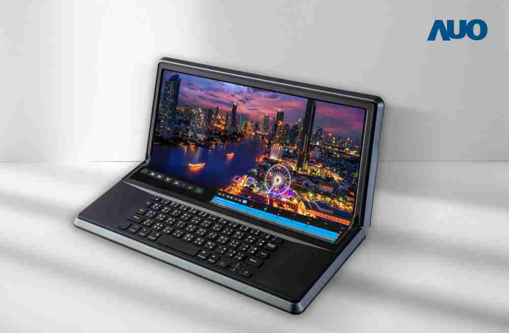 银河集团14.6吋Micro LED折迭显示屏幕，，，搭配半径4mm的弯折绞炼，，，以及高画素、、、、高亮度、、高对比度的显示技术特点，，，，即便在大视角下仍保有绝佳色相与亮度